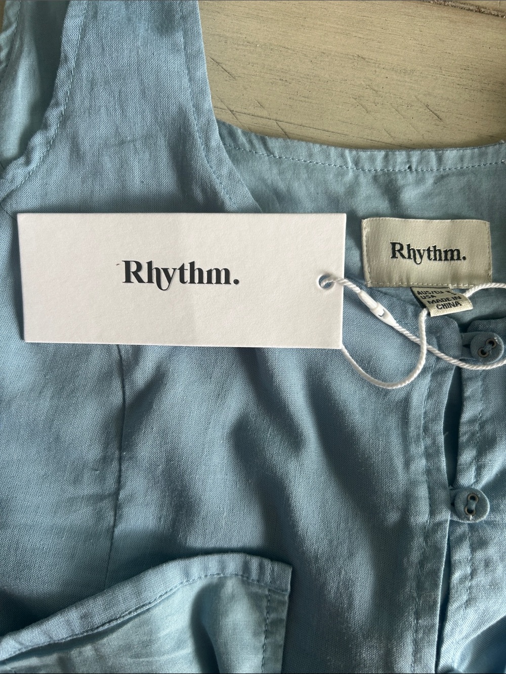 Rhythm Blue Button-Front Cropped Tank - Picture 6 of 8